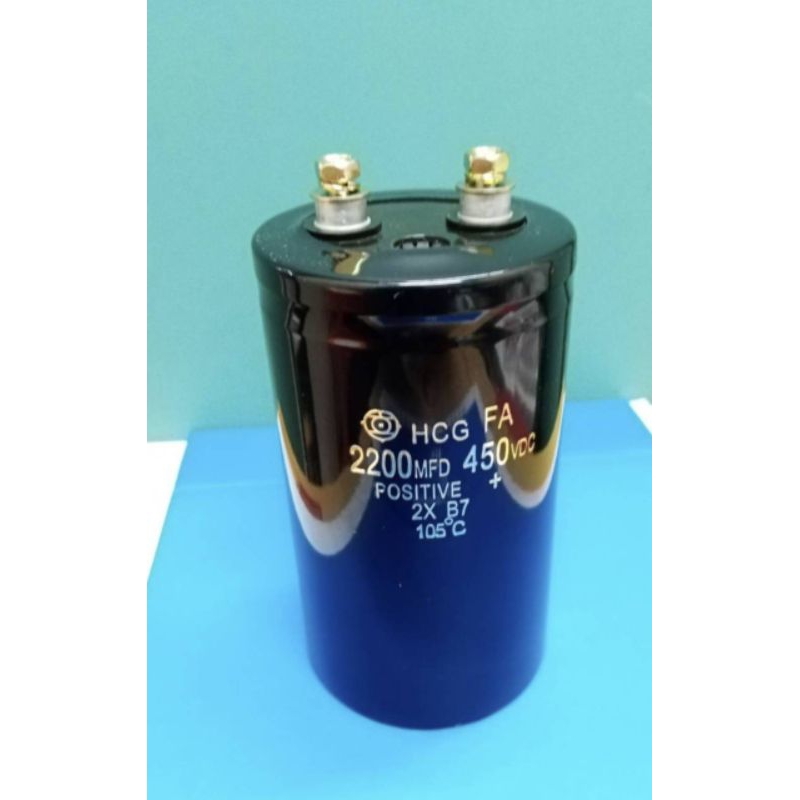 C 2200 uf 450 VDC+ -20%คาปาซิเตอร์ 2200 uf 450 VDC ขนาด 11x6 Cm ของไหม่-ของแท้ ลดล้างสต็อก ถูกมาก พร