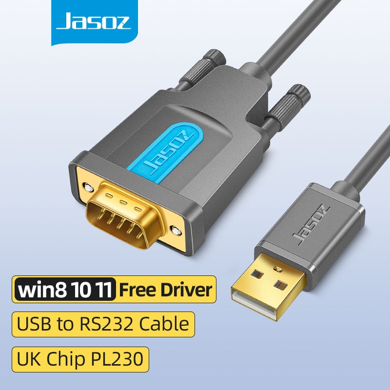 Jasoz USB 2.0 to RS232 DB9 Serial Cable COM Port Serial PDA 9 Pin Adapter Prolific For Windows 7 8.1 XP Vista Linux Mac