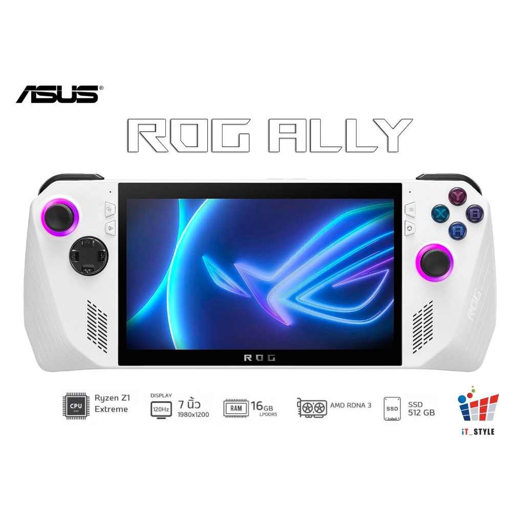 ASUS ROG Ally RC71L-NH001W เครื่องเกมพกพา รุ่น ROG ALLY (RC71L) ประกันศูนย์ไทย
