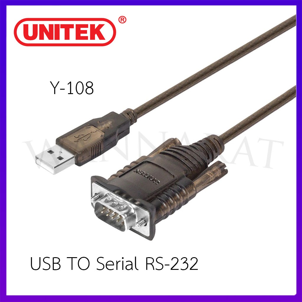 Unitek Y-108 USB TO Serial RS-232 1.5M สายแปลงสัญญาณ USB to Serial RS-232