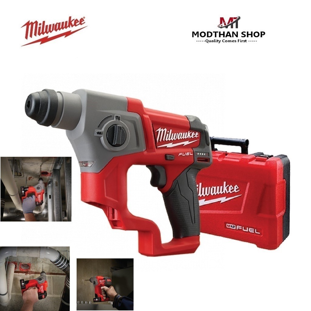 Milwaukee M12 CH-0C สว่านโรตารีไร้สาย 12 โวลต์ ระบบ SDS+ 2 ระบบ (เครื่องเปล่า) M12 CH