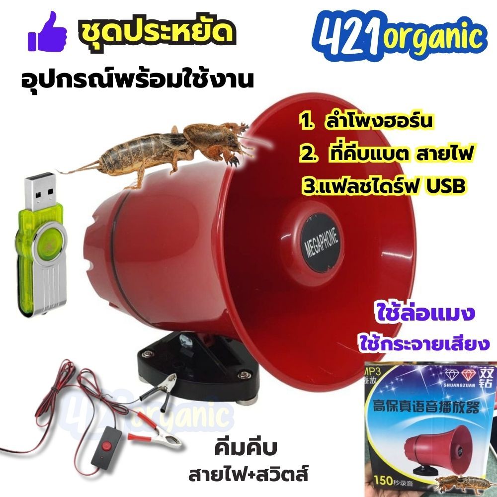 ชุดเสียงล่อแมงจีซอน กระชอน ลำโพงฮอร์น แฟลชไดร์ฟเสียงจีซอน