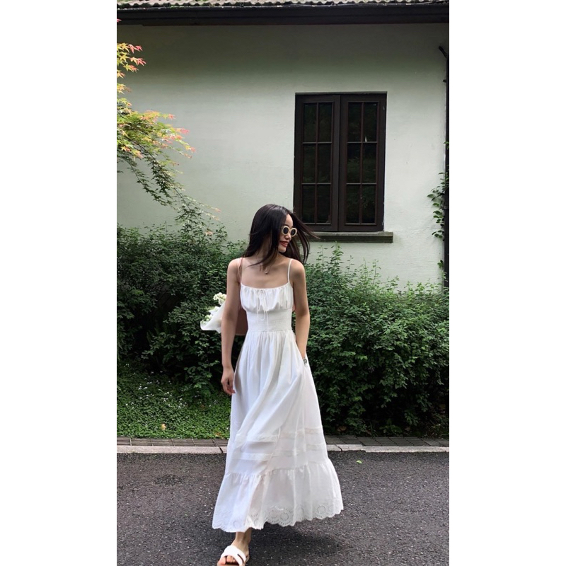 Mogwany พร้อมส่ง **งานตัดร้าน** Tayla Dress มี2สี ขาว,ฟ้า เดรสยาวแต่งลายฉลุ เก็บโค้ดหน้ากิจกรรม - รูปที่ 3