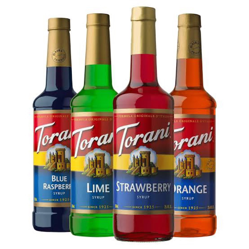 Torani syrup strawberry/ blue curacao / kiwi/ raspberry 750 ml. fl ไซรัปจากอเมริกา กีวี สตอเบอรี่ บลู ราสเบอรี่