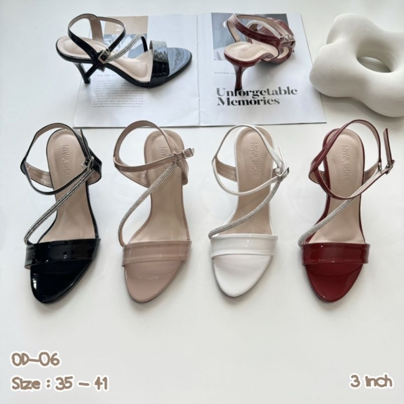 NIWA SHOES รหัสสินค้า OD-06 รองเท้าMaxiรัดข้อผ้ากระจก สวยมาก ️️มาใหม่ค่า