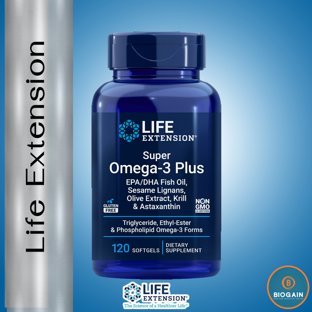 Life Extension Super Omega-3 Plus EPA/DHA Fish Oil, Sesame Lignans, Olive Extract, Krill &amp; Astaxanthin / 120 Softgels