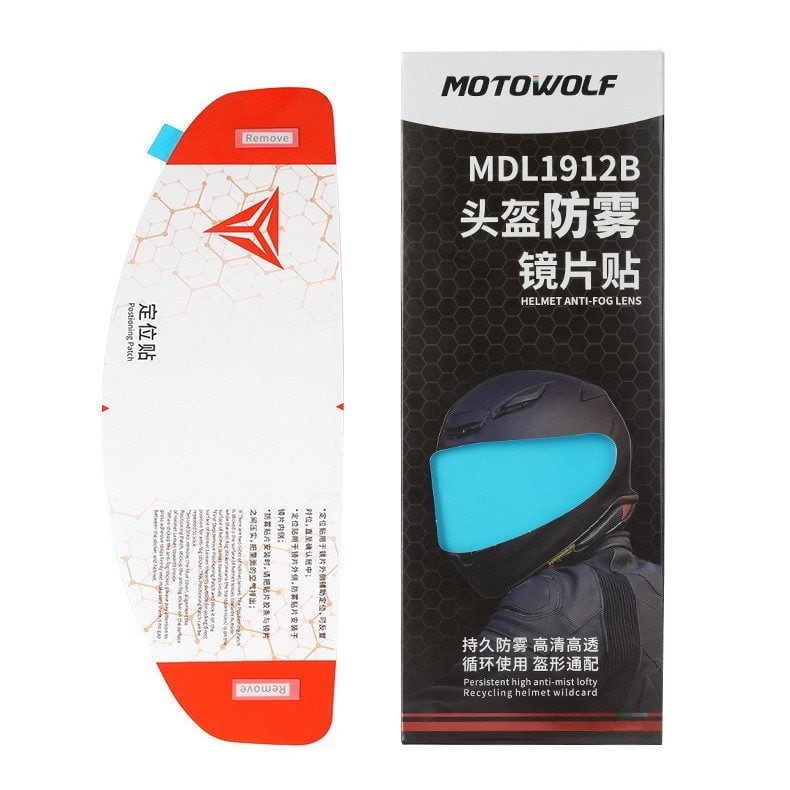 แผ่นกันฝ้า สำหรับติดหมวกกันน็อต Motowolf MDL1912 ฟิล์มกันฝ้า  MDL 1912B