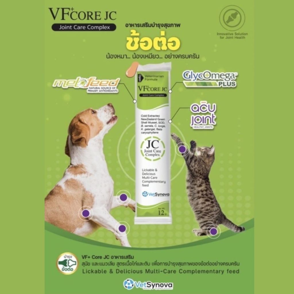💚ยกกล่อง 30 ซอง ขนมแมวเลีย VFcore บำรุงข้อต่อ 30ซอง/กล่อง💚ซองสีเขียว💚