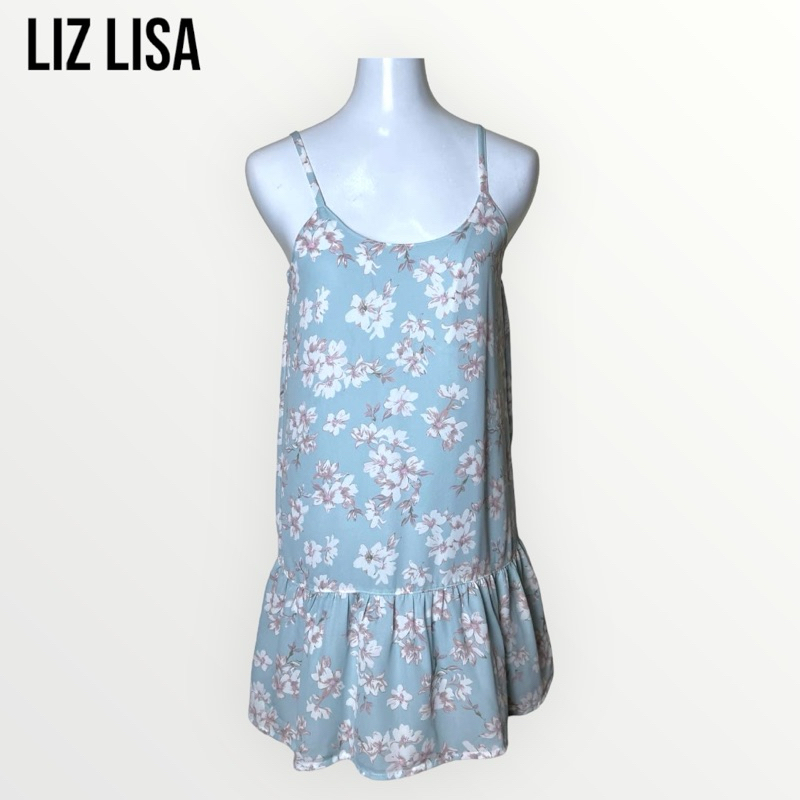 ❤️LIZ LISA เดรสสายเดี่ยวลายดอกสีฟ้า