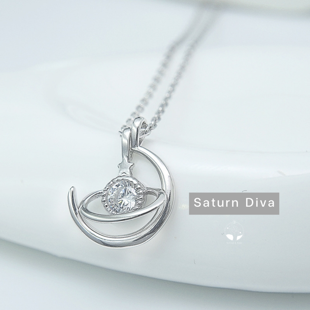 MNL💗Saturn Diva สร้อยคอ จี้รูปดาวเสาร์ เครื่องประดับแฟชั่น ผู้หญิง เงินแท้925 ไม่ลอกดำ มินิมอล เกาหลี น่ารัก วันเกิด