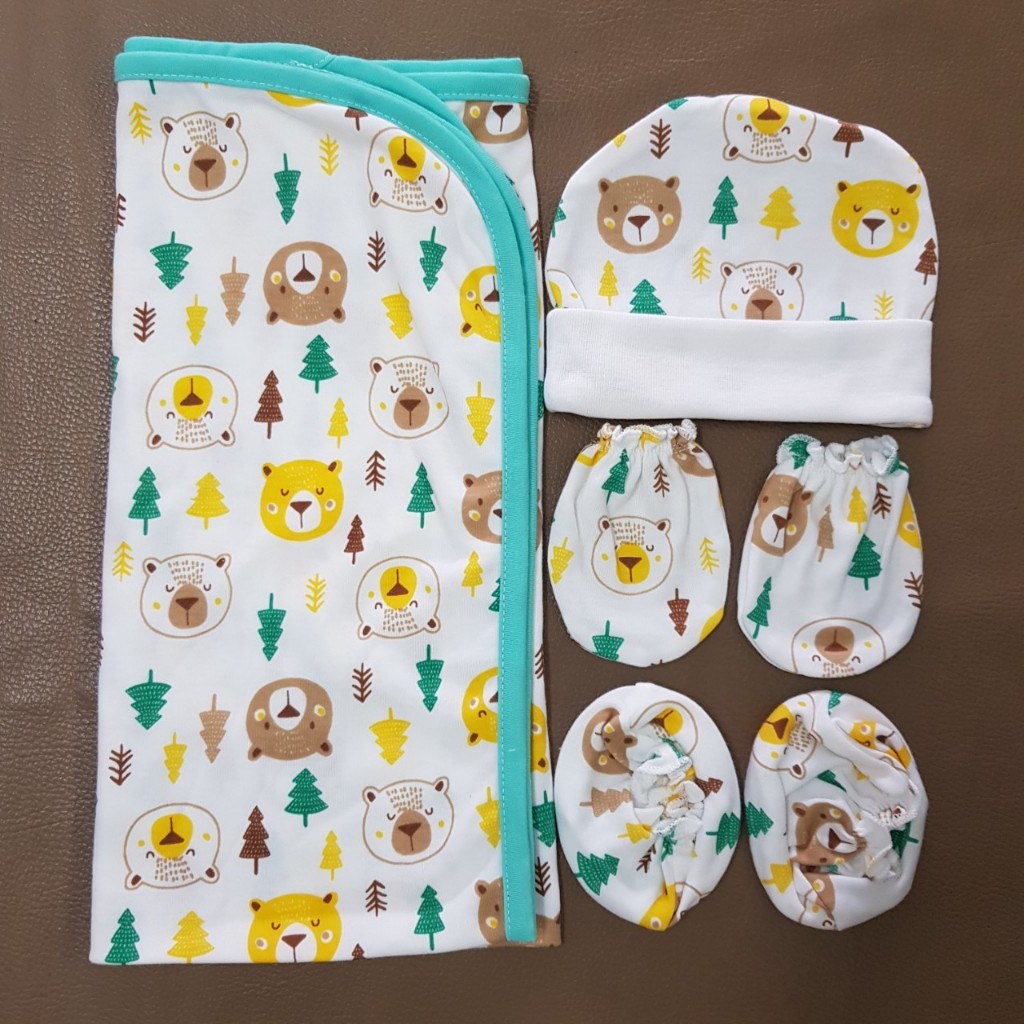 ลายใหม่ รวม 26 ลาย🔥เลือกลายได้​ เซ็ตผ้าห่อตัวเด็ก  หมวก ถุงมือ ถุงเท้า เกรดส่งออก - รูปที่ 4