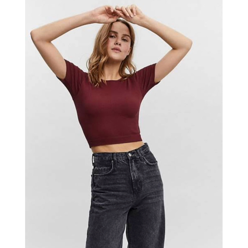 เสื้อครอปสีเปลือกมังคุดZara