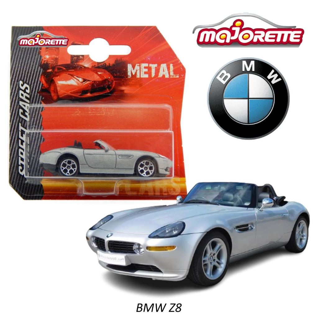 โมเดลรถเหล็ก BMW Z8 ลิขสิทธิ์แท้ majorette (นอกแพ็ค) เปิด-ปิดฝากระโปรงหน้าได้ ราคาพิเศษจากโรงงานโดยตรง สเกล1/57