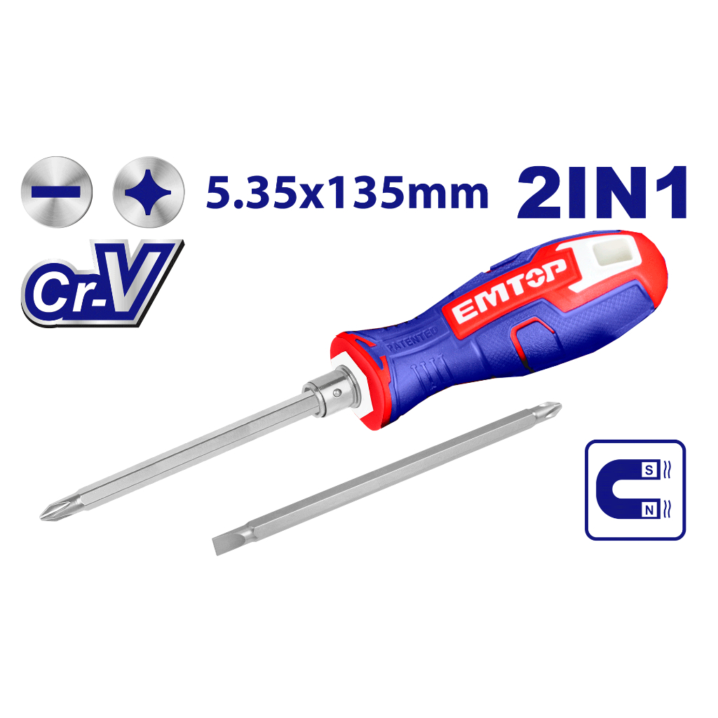 EMTOP ไขควงสลับ 2in1 รุ่น ESDRH0203