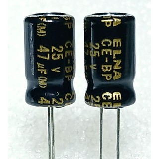 Elna CE-BP 47uf 25v Bipolar Capacitor ตัวเก็บประจุ ชนิด ไม่มีขั้ว BP Nonpolar