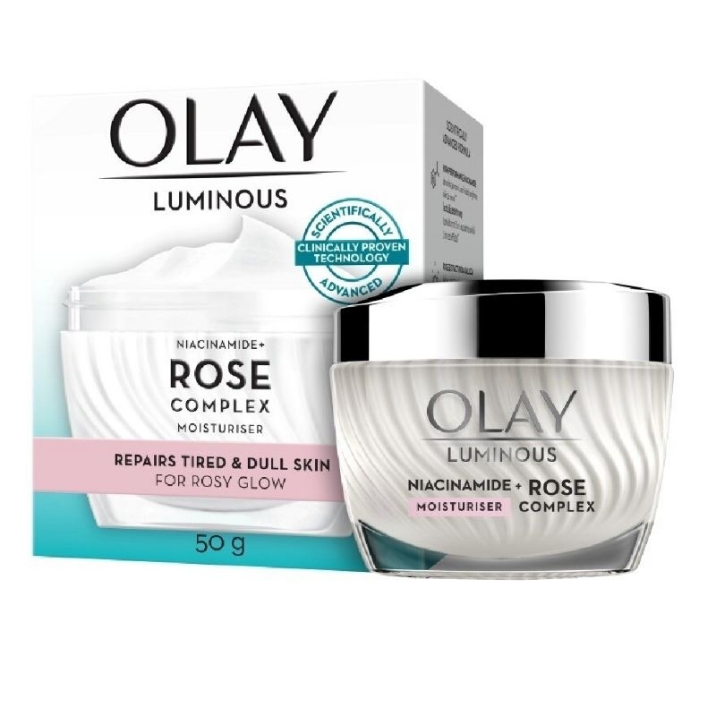 แพกเกจใหม่ผลิต 4/2024)Olay โอเลย์ ลูมินัส ไนอะซินาไมด์ + โรส คอมเพล็กซ์ มอยส์เจอร์ไรเซอร์ 50 กรัม