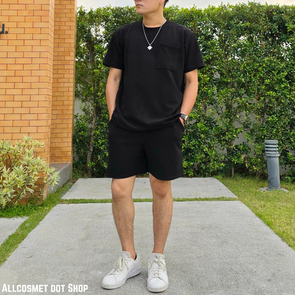 ชุดเซ็ทผู้ชาย เสื้อ+กางเกง ผ้าวูลเวฟไม่ร้อน นุ่ม ทิ้งตัว ไม่ยับ ซักแล้วไม่ต้องรีด By A.COSMET - รูปที่ 2