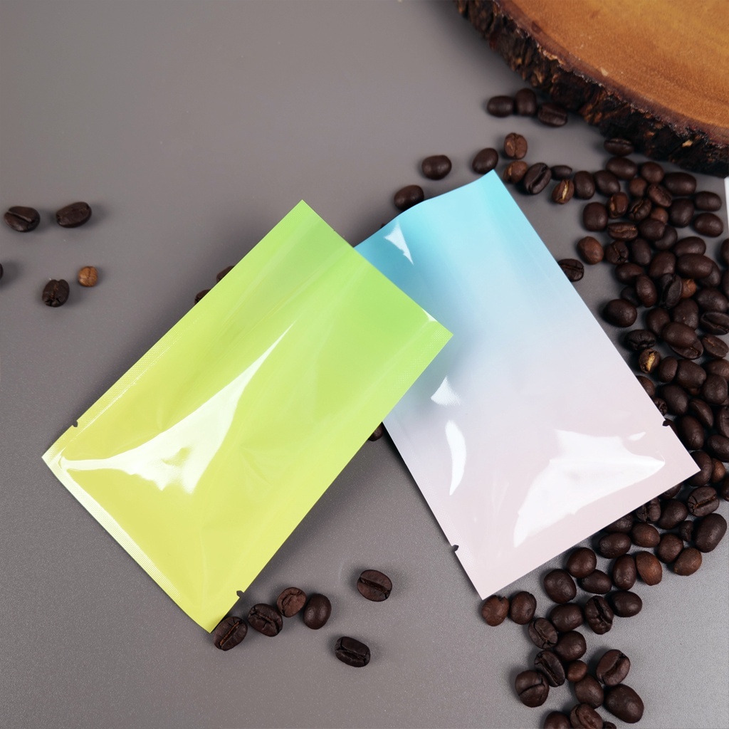 ถุงซีล ซองกาแฟ ซองซีล 3 ด้าน ถุงใส่ขนม เนื้อเงา สีพาสเทล ก้นแบน ราคาถูก พร้อมส่ง (100 ใบ/แพ็ค) - Coffee2T - รูปที่ 2