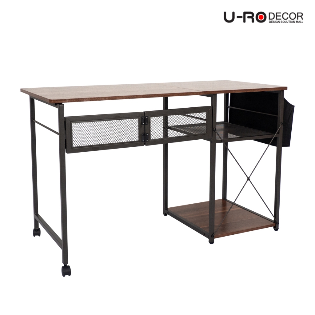 U-RO DECOR โต๊ะพับอเนกประสงค์ รุ่น BELLO (เบลโล่) สีวอลนัท ขนาดโต๊ะ W 120 x D 55 x H 75 cm. ปิดผิวด้