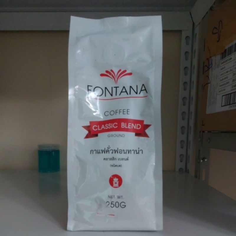Fontana coffee classic blend ground เมล็ดกาแฟคั่วบดขนาด 250 g.exp 10)24