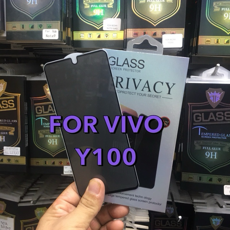 ฟิล์มกระจกเต็มจอ(กันมอง) รุ่นVIVO Y100(5G) ฟิล์มกระจกPRIVACYกันคนมอง กันรอยขีดข่วน สินค้าพร้อมส่งในไทย