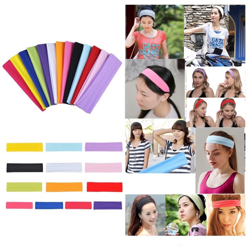 ที่คาดศีรษะ ผ้าคาดศีรษะ ยืดหยุ่น แบบบางบาง ออกกำลังกาย เล่นโยคะ เล่นกีฬา วิ่ง คาดผม ผ้าคาดผม ที่คาดหัว แฟชั่น Headband