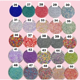 ลูกปัดเม็ดทราย ขนาด3มิล (สี1-50) ขั้นต่ำ2ถุงขึ้นไป