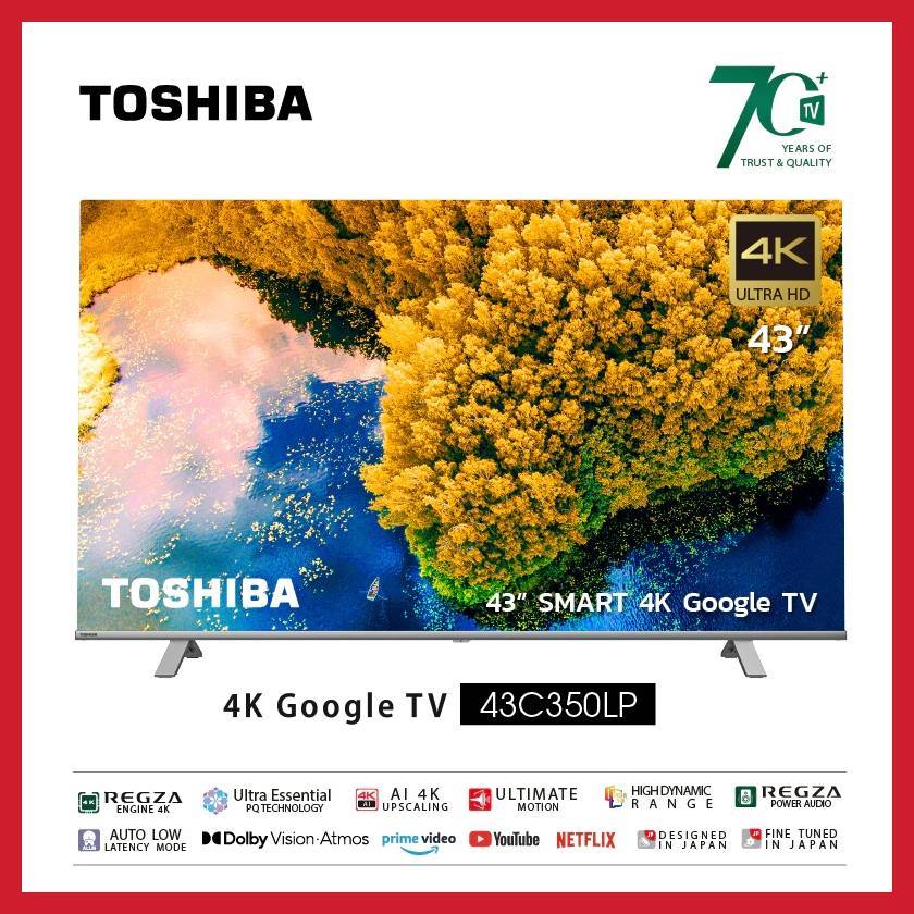 TOSHIBA แอลอีดี ทีวี 43 นิ้ว (4K, Google TV) 43C350LP