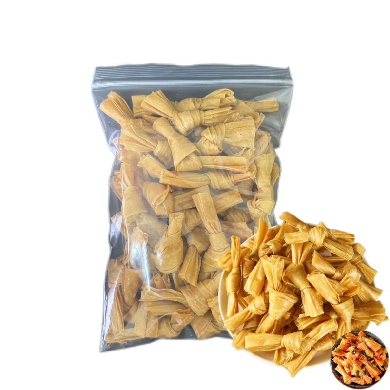ฟองเต้าหู้ผูกโบว์ 100g อาหารเจ ( 腐竹结 100克 ) ฟอง เต้าหู้ เจสำหรับทำอาหาร ไม่ว่าจะผัด หรือ ต้ม หรือจะกินกับชาบูหม้อไฟ