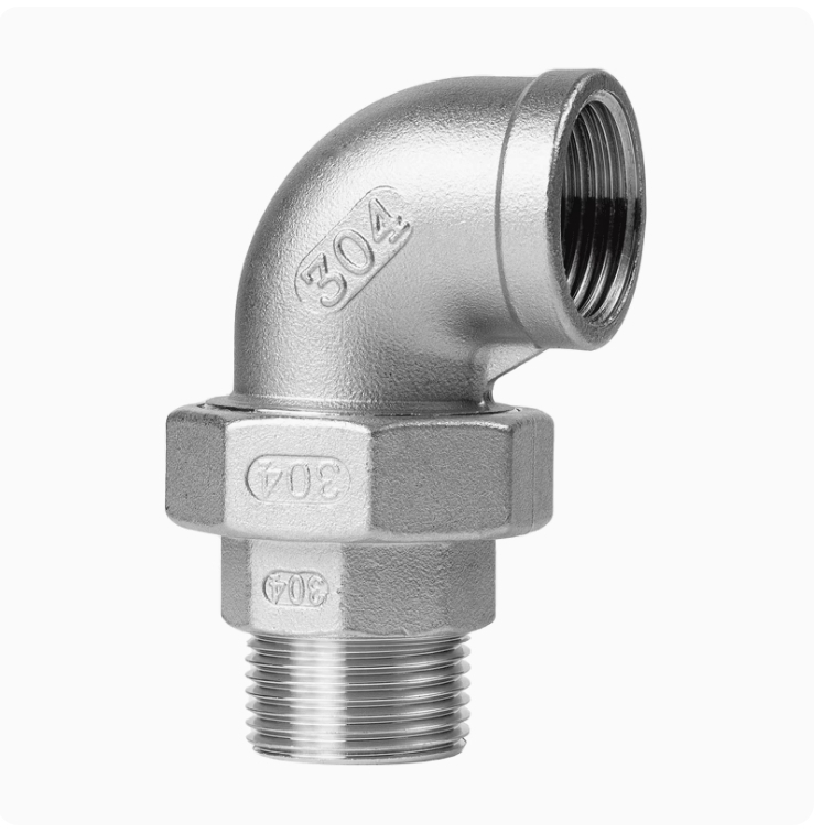 304 ข้อศอกลวดภายในและภายนอกอุปกรณ์สกรูข้อต่อท่อน้ำภายในและภายนอก 1/4-2'' นิ้ว