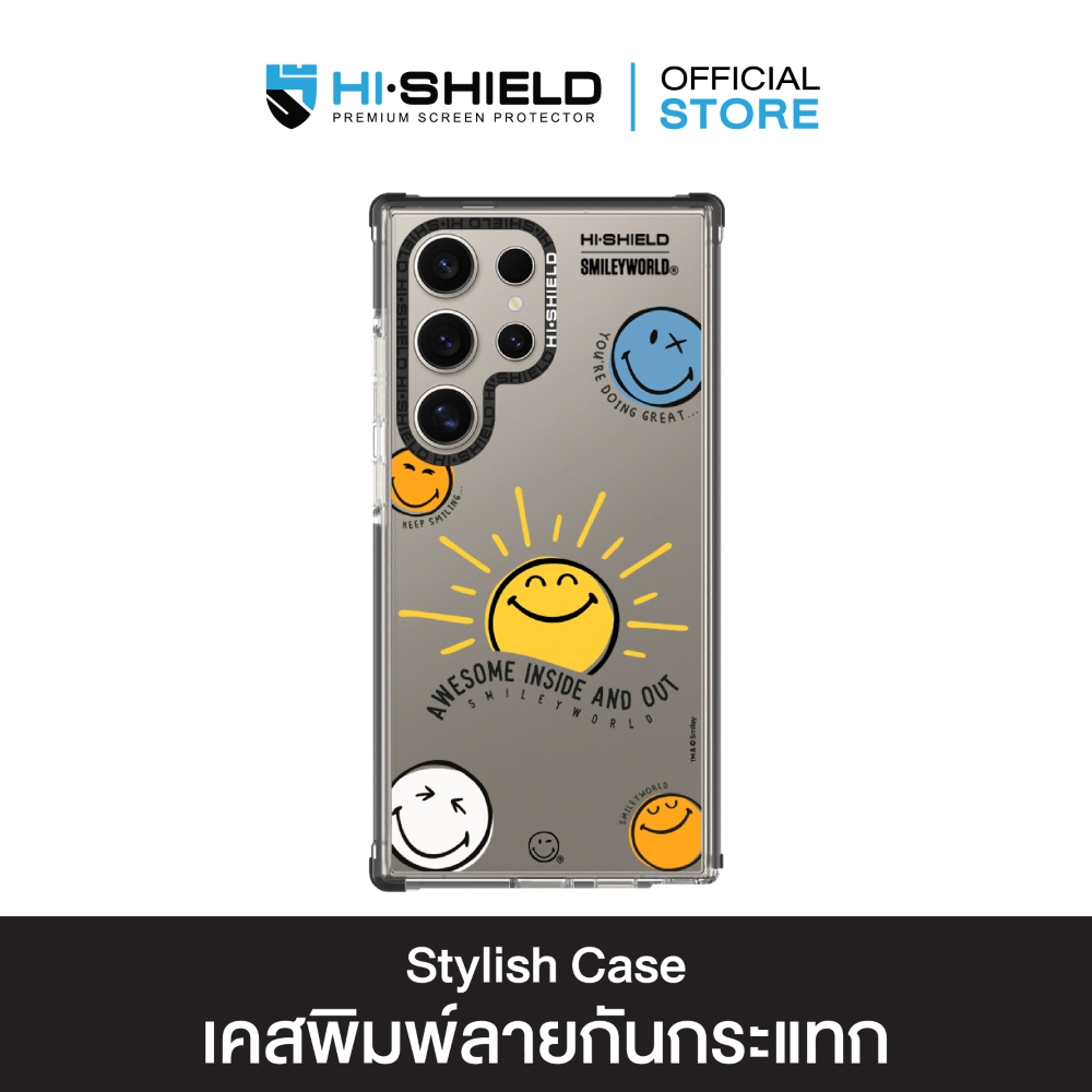 [S25ultra,S24ultra,S23ultra] HI-SHIELD เคสใสกันกระแทก Samsung รุ่น Happy Smile3