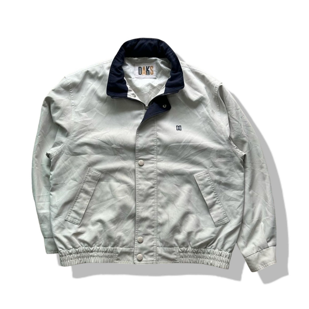 Vintage Daks Cream Hooded Harrington Jacket รอบอก 49”