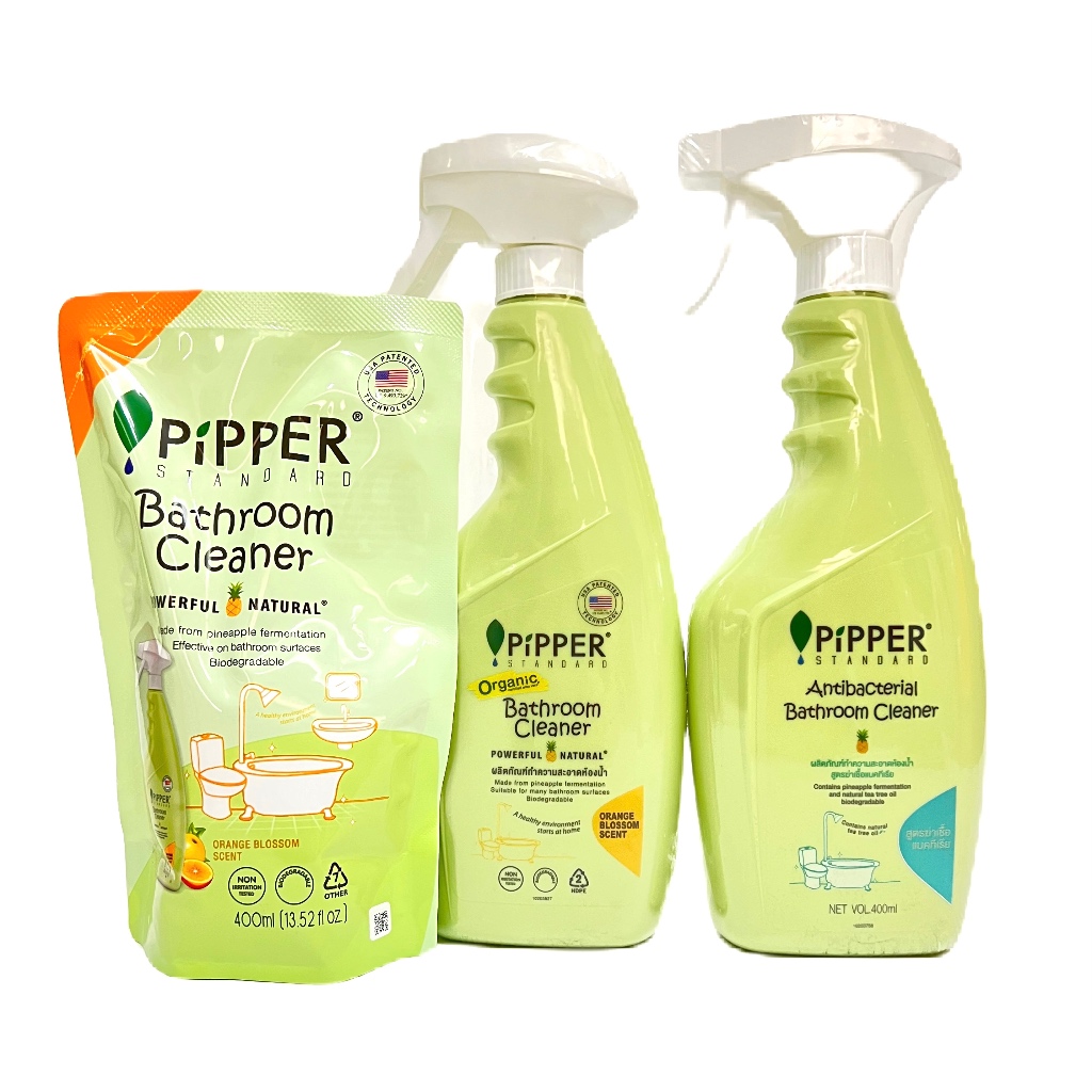 PiPPER STANDARD น้ำยาล้างห้องน้ำ พิพเพอร์สแตนดาร์ด สูตรฆ่าเชื้อแบคทีเรีย กลิ่น Tea Tree ออยล์/ สูตรกลิ่น orange blossom