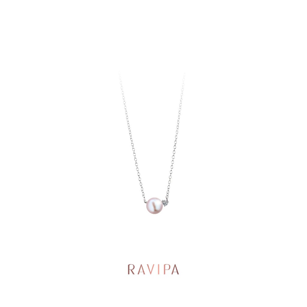 Ravipa | Viva Diamond Pink Blush Pearl Necklace