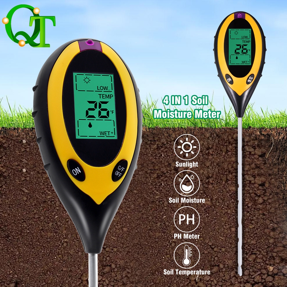 🔥พร้อมส่ง🔥เครื่องตรวจจับดิน เครื่องวัดค่าดิน4in1  Soil PH meter ความชื้น อุณหภูมิ แสง เครื่องวัดดิน เครื่องทดสอบดิน