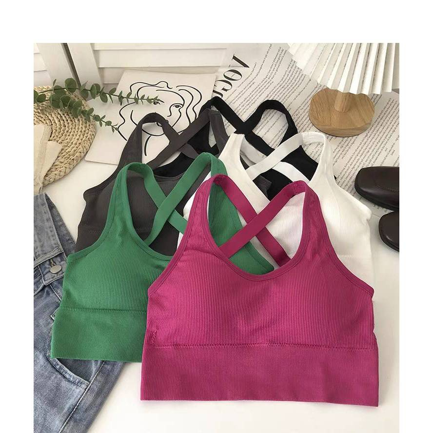 สปอร์บรา ครึ่งตัว เสื้อกล้าม ไขว้หลัง ไร้โครง มีฟองน้ำ รุ่นB-114
