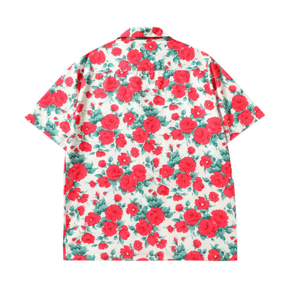 เสื้อฮาวายแขนสั้นลายกุหลาบแดง Red Rose Hawaii Shirt thumbnail 4