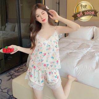 ชุดนอนซาติน ชุดนอนเสื้อกางเกง 👑เกรดแท้พรีเมี่ยม 💞ไซต์ M-5XL นน 40-100 kg เนื้อผ้าใส่สบาย SET-S546