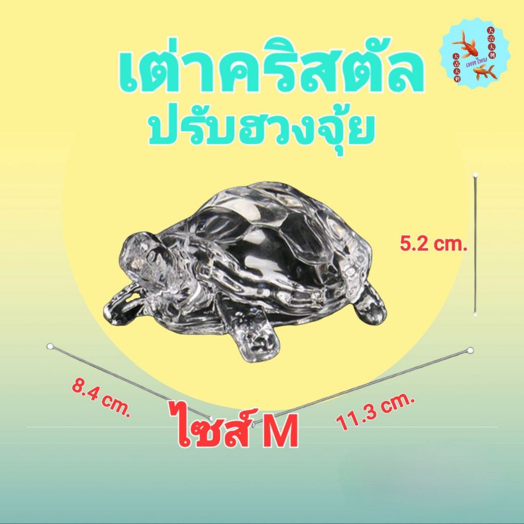 เต่าแก้วคริสตัล เต่ามงคล เต่าคริสตัส ไซร์ M ขนาด 8.4*11.3*5.2 ปรับฮวงจุ้ย เสริมโต๊ะทำงาน วางหัวเตียง ห้องนอน