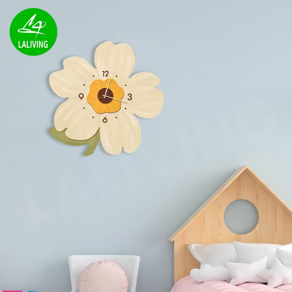 นาฬิกาแขวน นาฬิกาติดผนัง ทรงดอกไม้ เข็มเดินเรียบ ไร้เสียง ประหยัดถ่าน ของตกแต่งบ้าน ขนาด30-40cm - รูปที่ 4