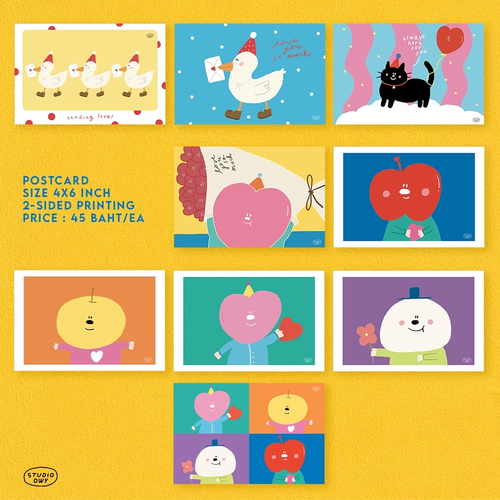 STUDIO.OWY : Cute Postcard โปสการ์ดลายน่ารัก | ขนาด4x6นิ้ว