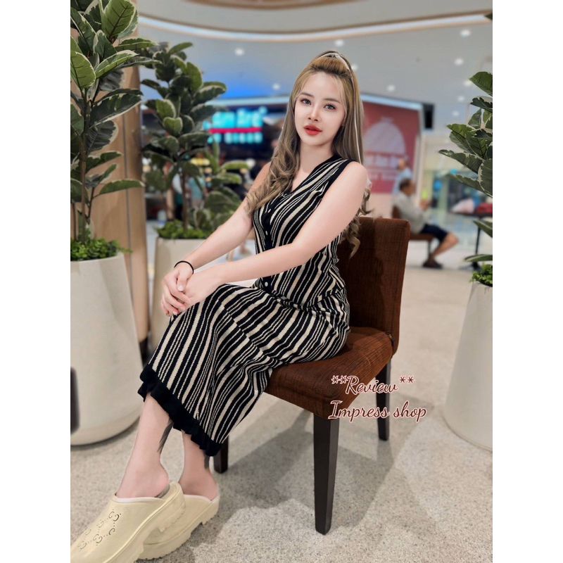 Chill Fashion Shop Setผ้านิตเสื้อกล้ามแขนกุด+กระโปรง