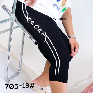 กางเกง เลกกิ้ง สาวอวบ 7 ส่วน สกรีนลาย เอวได้ถึง 38 นิ้ว ZK004# 705# p8701# p71#