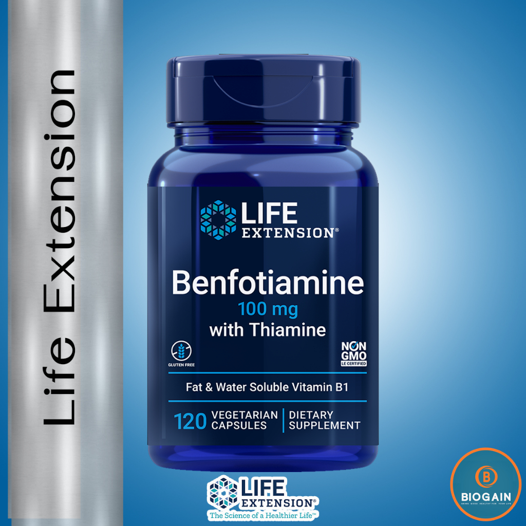 Life Extension Benfotiamine with Thiamine 100 mg / 120 Vegetarian Capsules