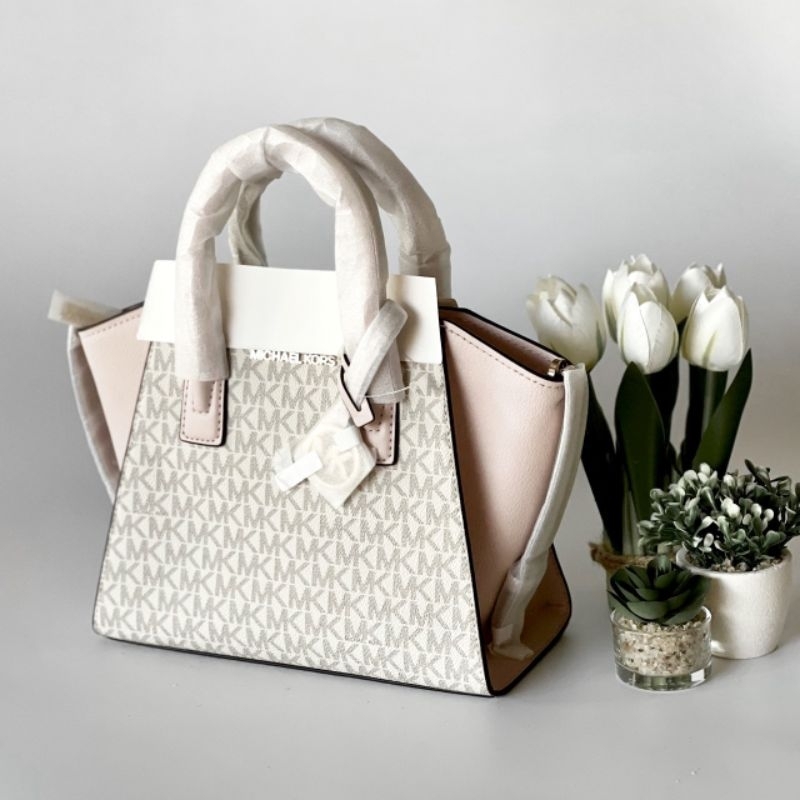 กระเป๋าสะพายข้าง MK MICHAEL KORS 35F1G4VM2B Avril Small Logo Top-Zip Satchel