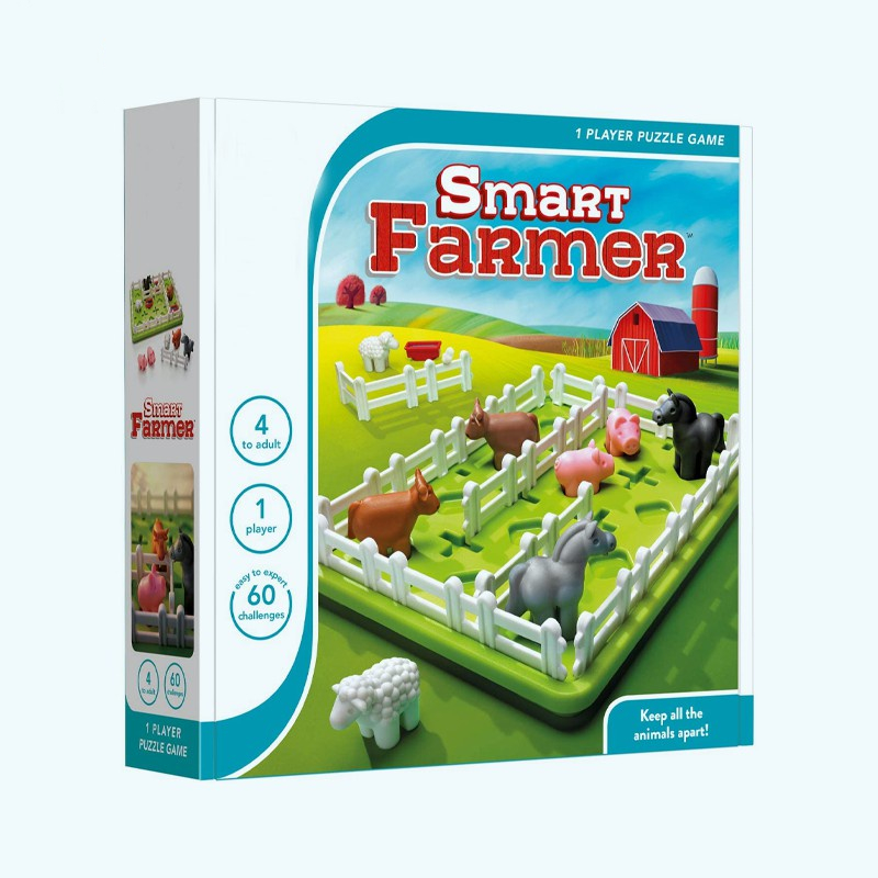 SmartGames Smart Farmer Board Game, a Fun, STEM Focused Cognitive Skill-Building Brain Game and Puzzle Game for Ages 4 a