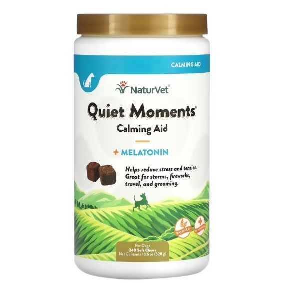 NaturVet Quiet Moments Calming Aid (สุนัข) อาหารเสริม ลดเครียดสุนัข อารมณ์สมดุล สกัดจากธรรมชาติ