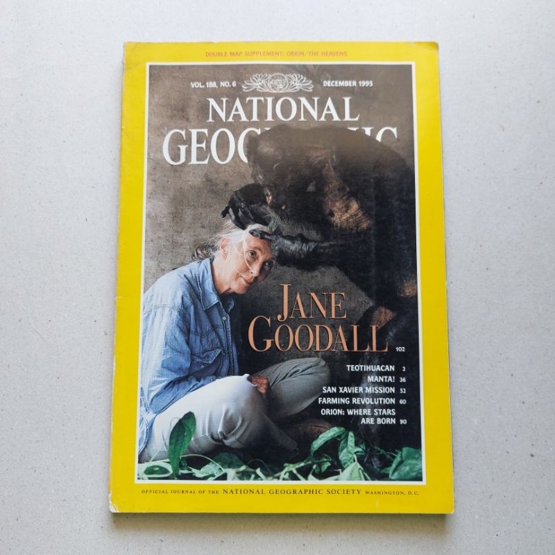 DECEMBER 1995 NATIONAL GEOGRAPHIC JANE GOODALL TEOTIHUACAN 2MANTA! SAN XAVIER MISSION FARMING REVOLU