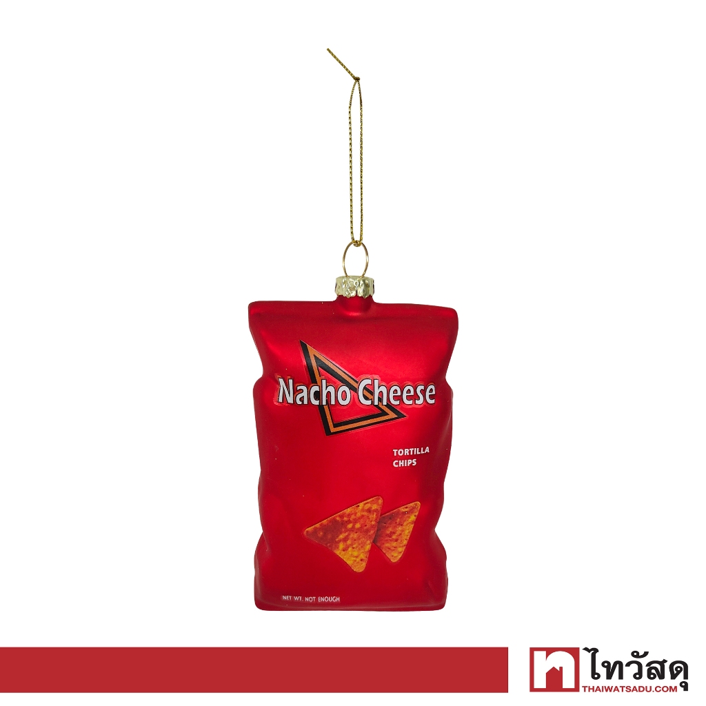 KASSA HOME ที่ตกแต่งต้นคริสต์มาสแก้ว Nacho Cheese Xmas23 รุ่น YU724-26 สีแดง