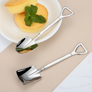 ช้อนขนมหวานสแตนเลส ทรงพลั่ว สไตล์คาเฟ่เกาหลี ที่ตักไอศกรีม ท…